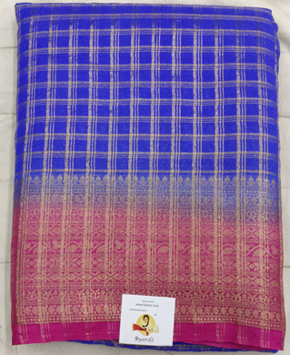 Mysore crepe silk checked (synthetic)