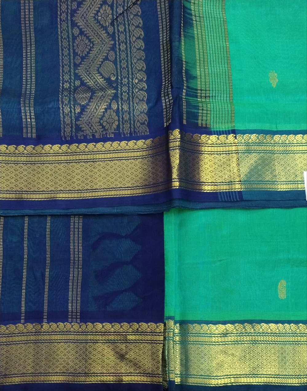 Pure silk cotton-  with butta, 10yards (madisar)