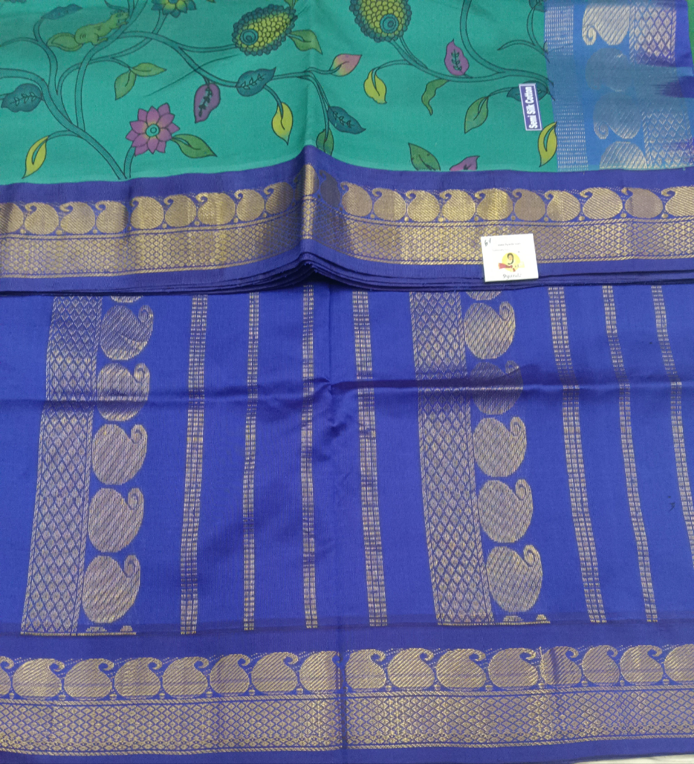 Semi silk Printed Korvai 6Yards