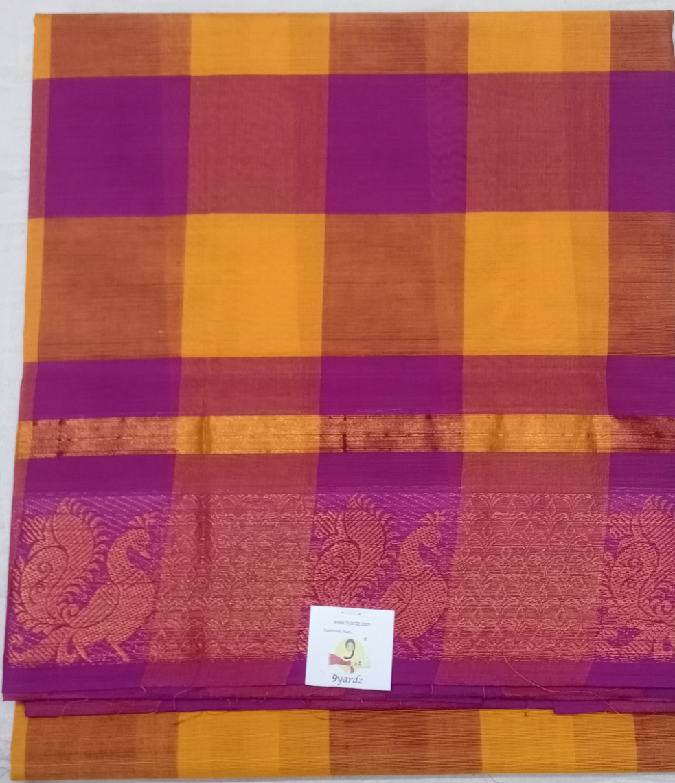 Chettinadu cotton checked 6 yardz