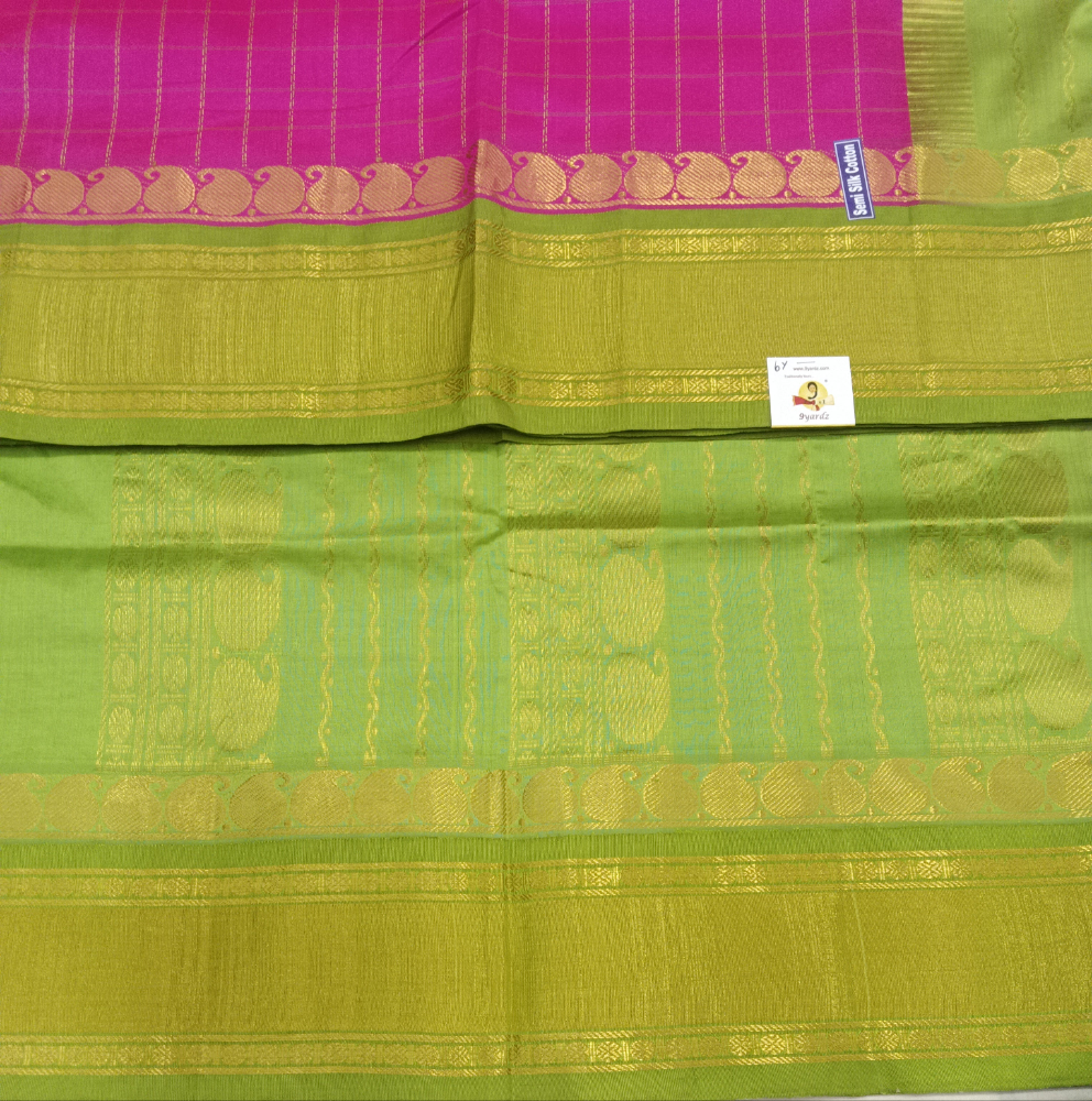 Semi silk Plain Korvai 6Yards