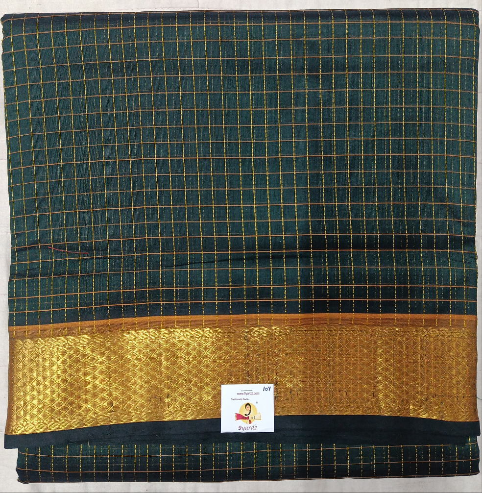 Pure silk cotton- small kattam 10yards (madisar)