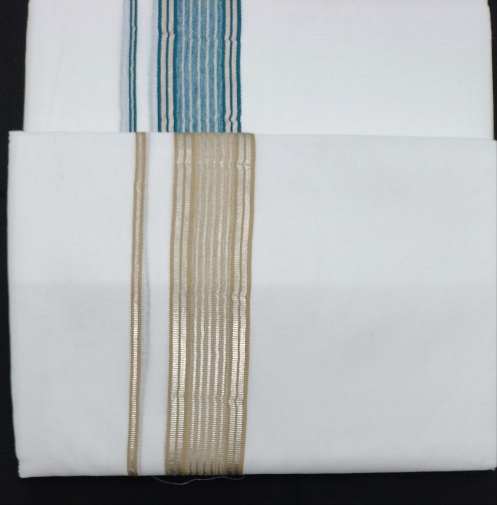 Bleached cotton Dhothi 9muzham