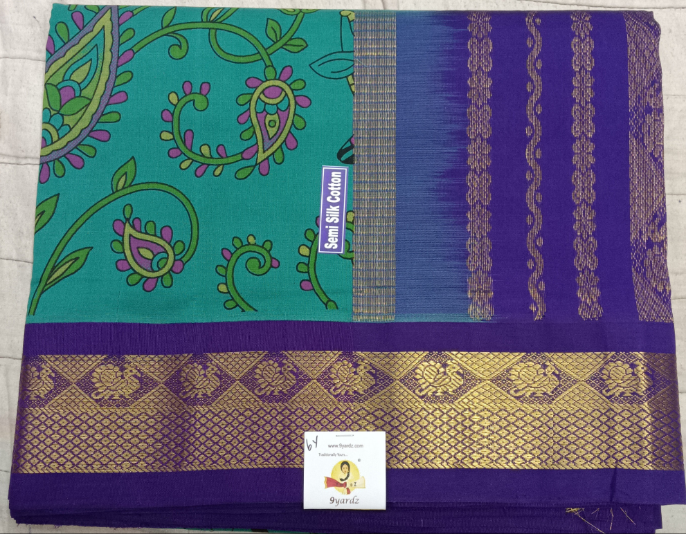 Semi silk Printed Korvai 6Yards