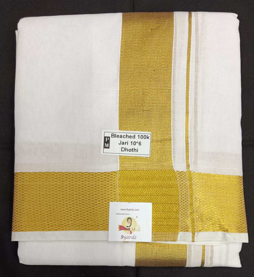 Cotton Dhothi Bleached 10*6