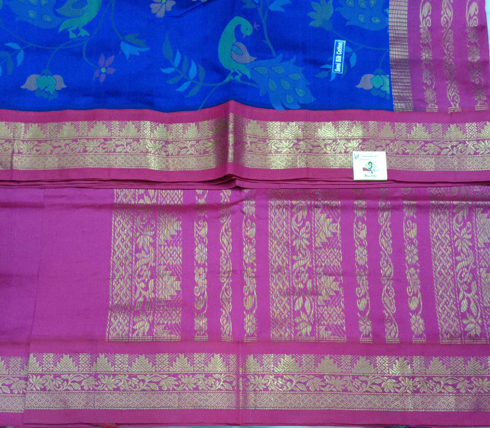Semi silk Printed Korvai 6Yards