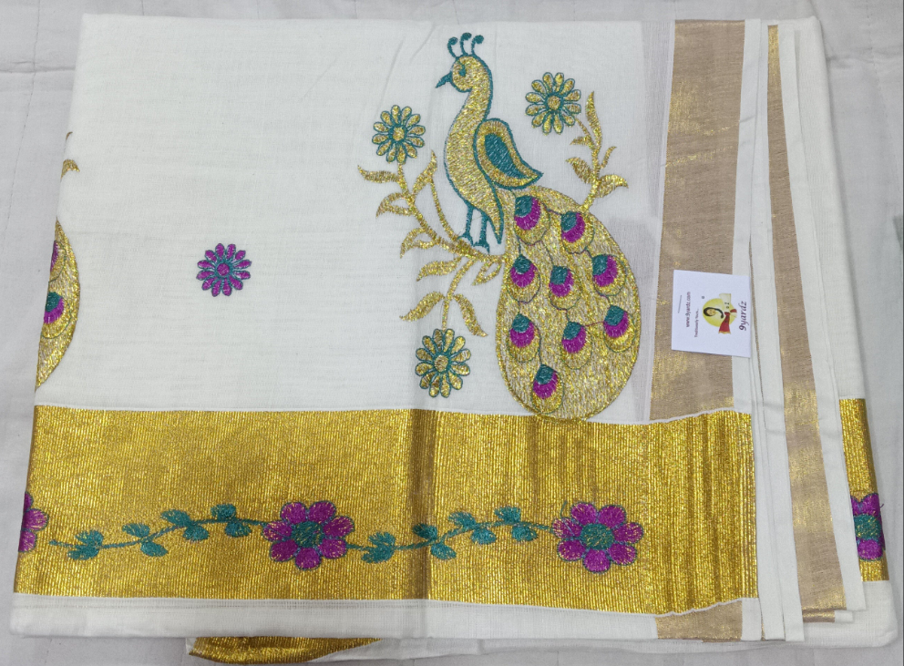 Kerala kasavu saree