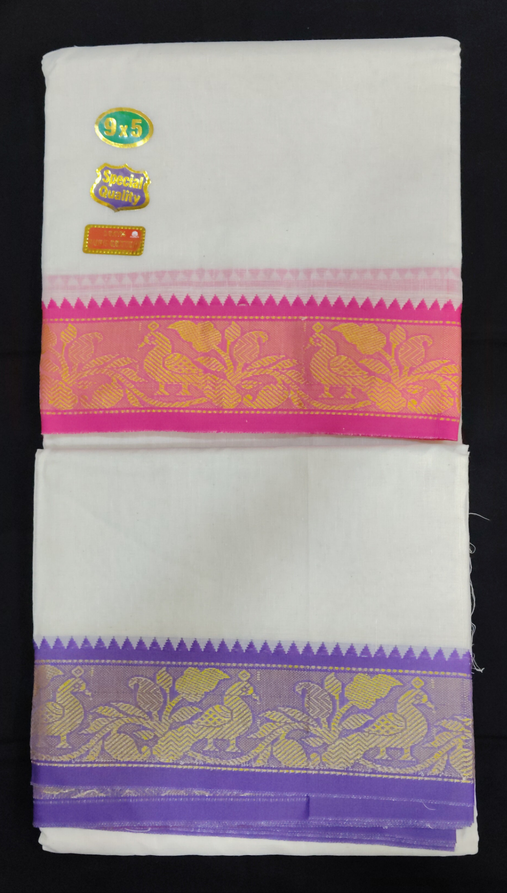 Nagari Cotton Jacqurad  Dhothi 9*5