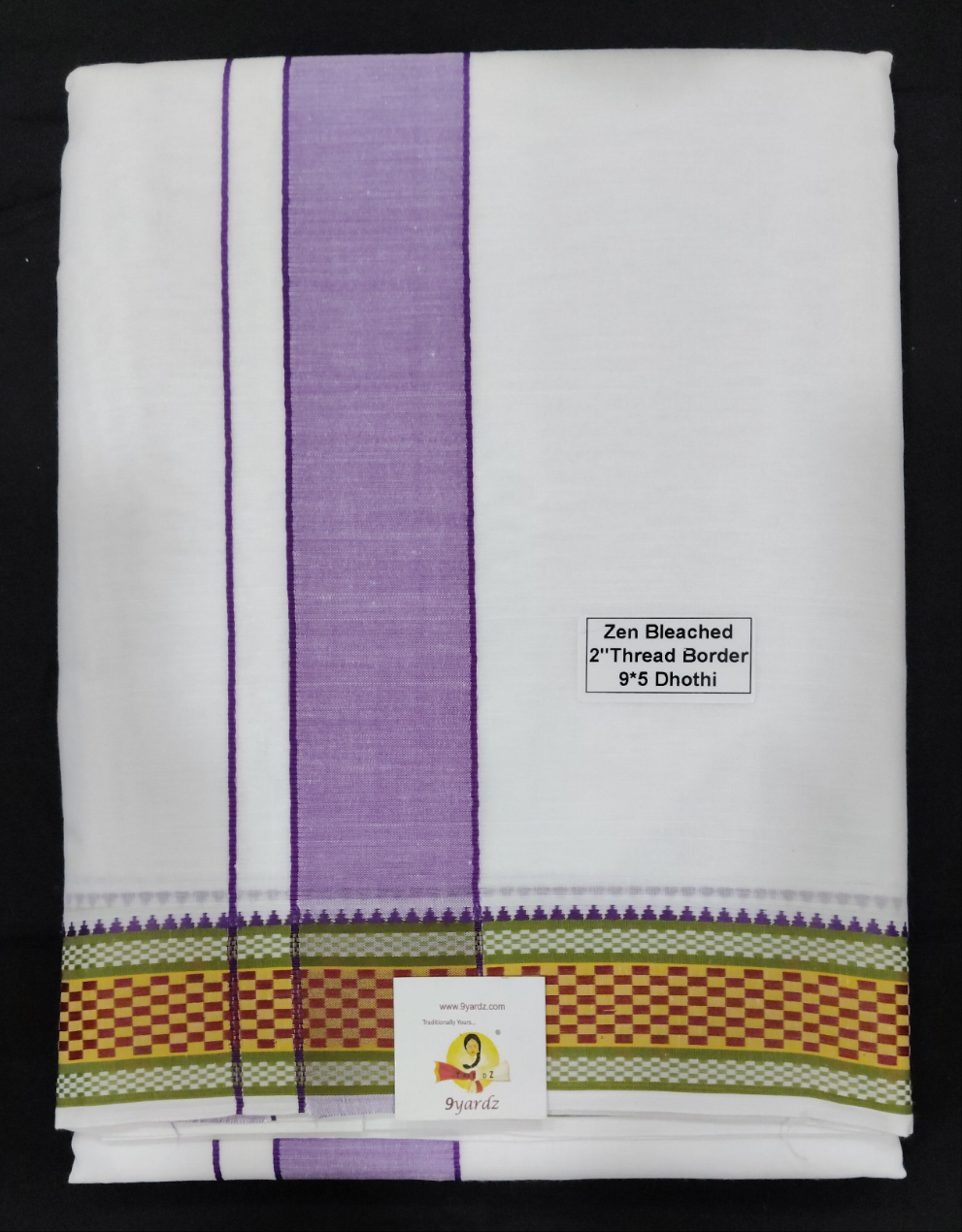 Cotton Dhothi Bleached 9*5