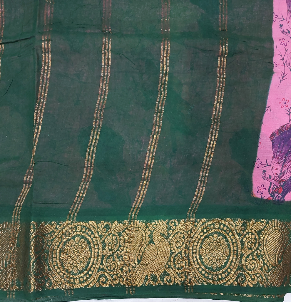 Kalamkari Printed Sungudi 10 yards