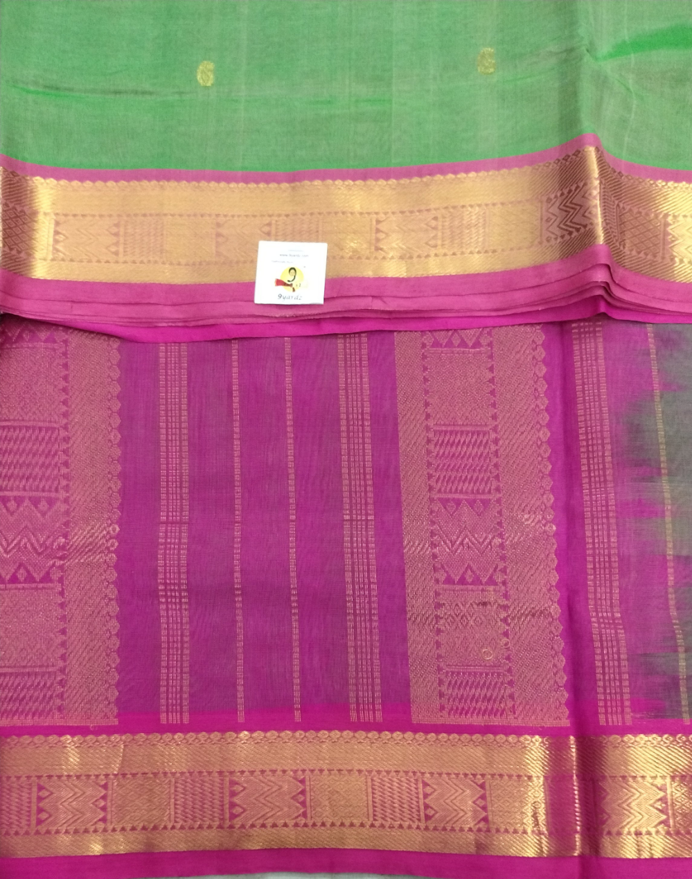 Pure silk cotton-  with butta, 10yards (madisar)