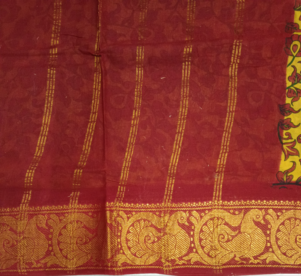 Kalamkari Printed Sungudi 10 yards