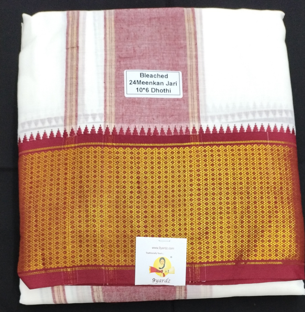 Cotton Dhothi Bleached 10*6