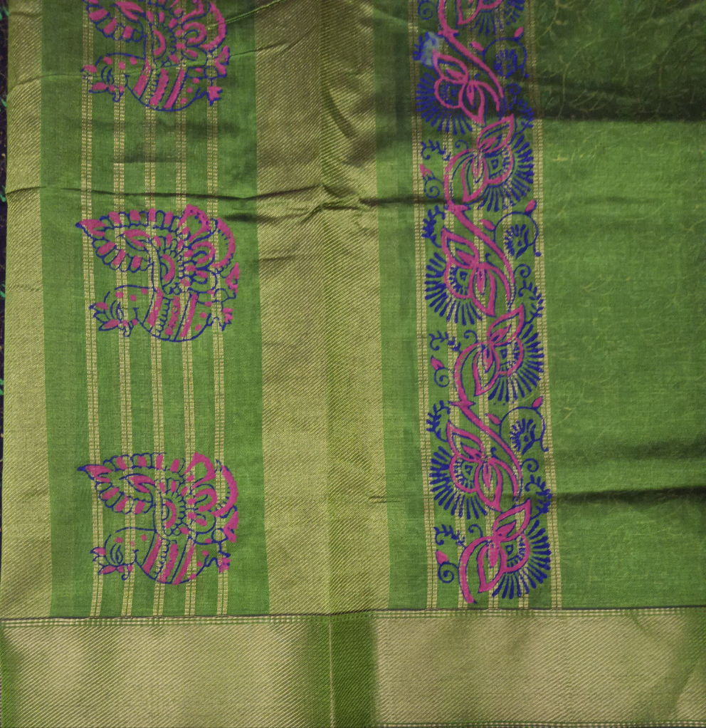 Pure silk cotton 10yards Printed madisar