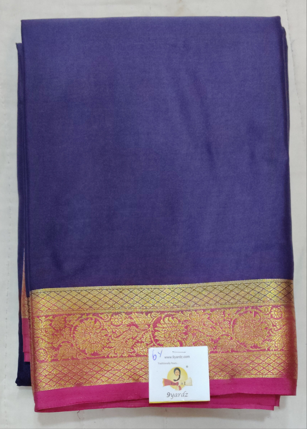 Synthetic Mysore silk 6yardz