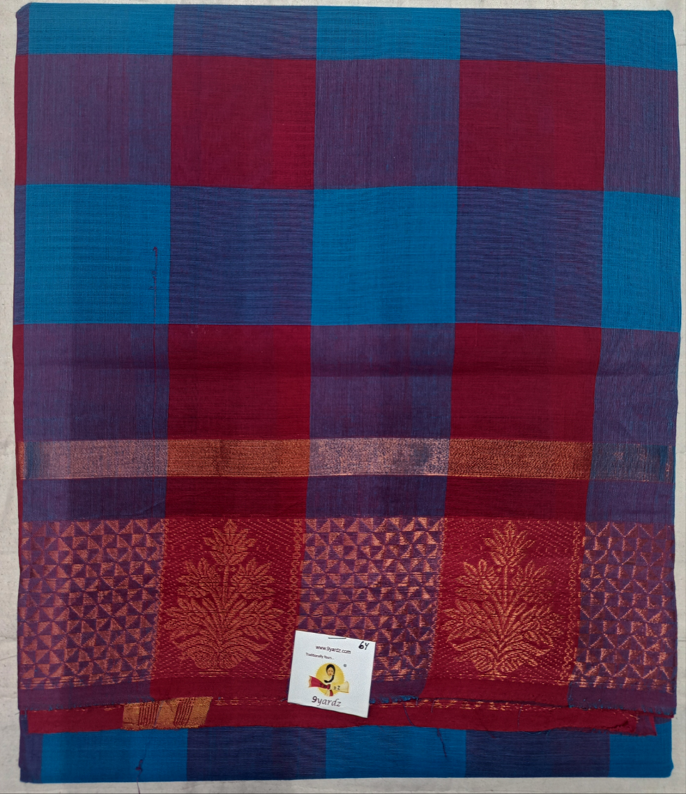 Chettinadu cotton checked 6 yardz