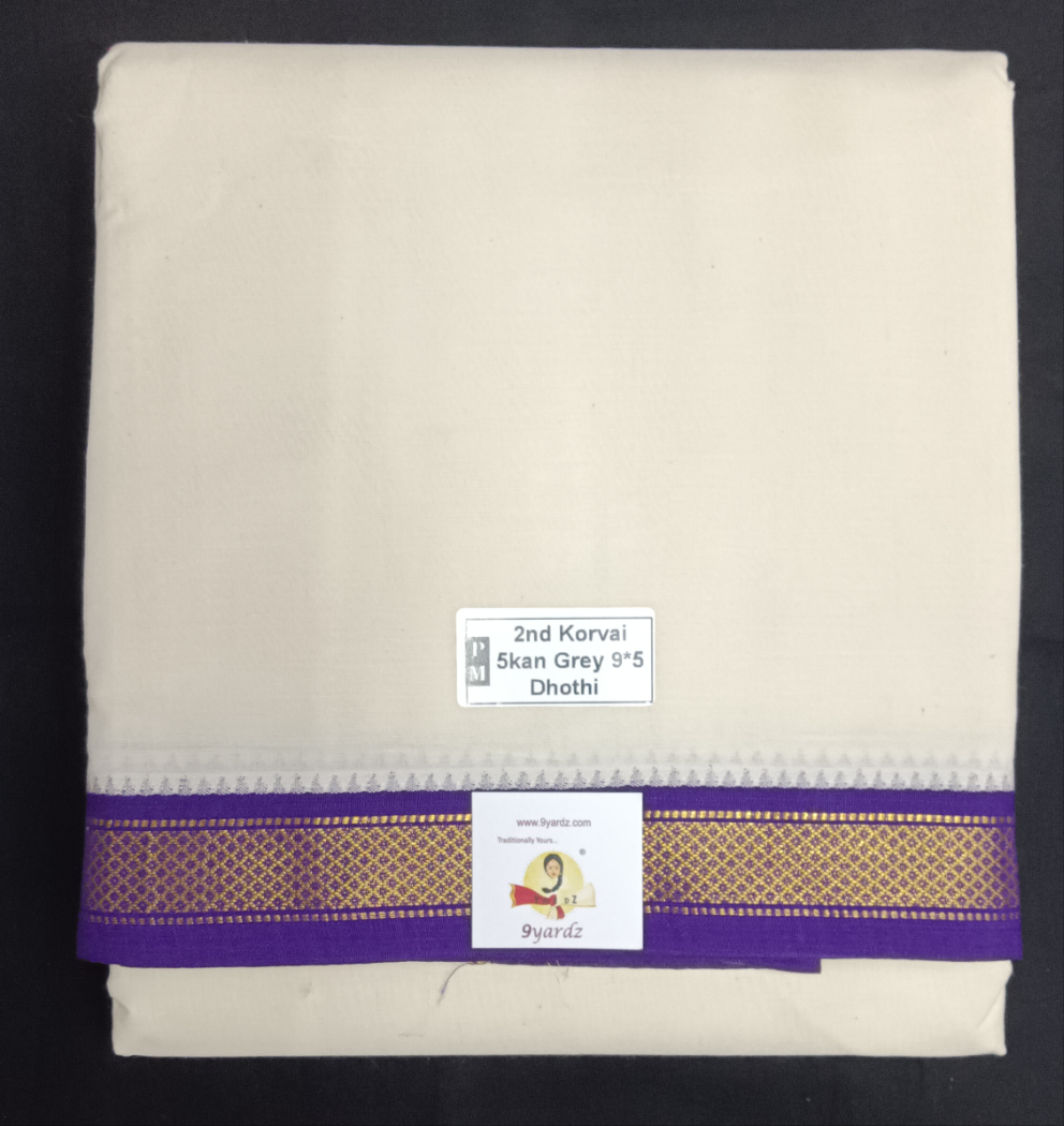 Pure cotton Muhurtham 5kann dhoti 9*5