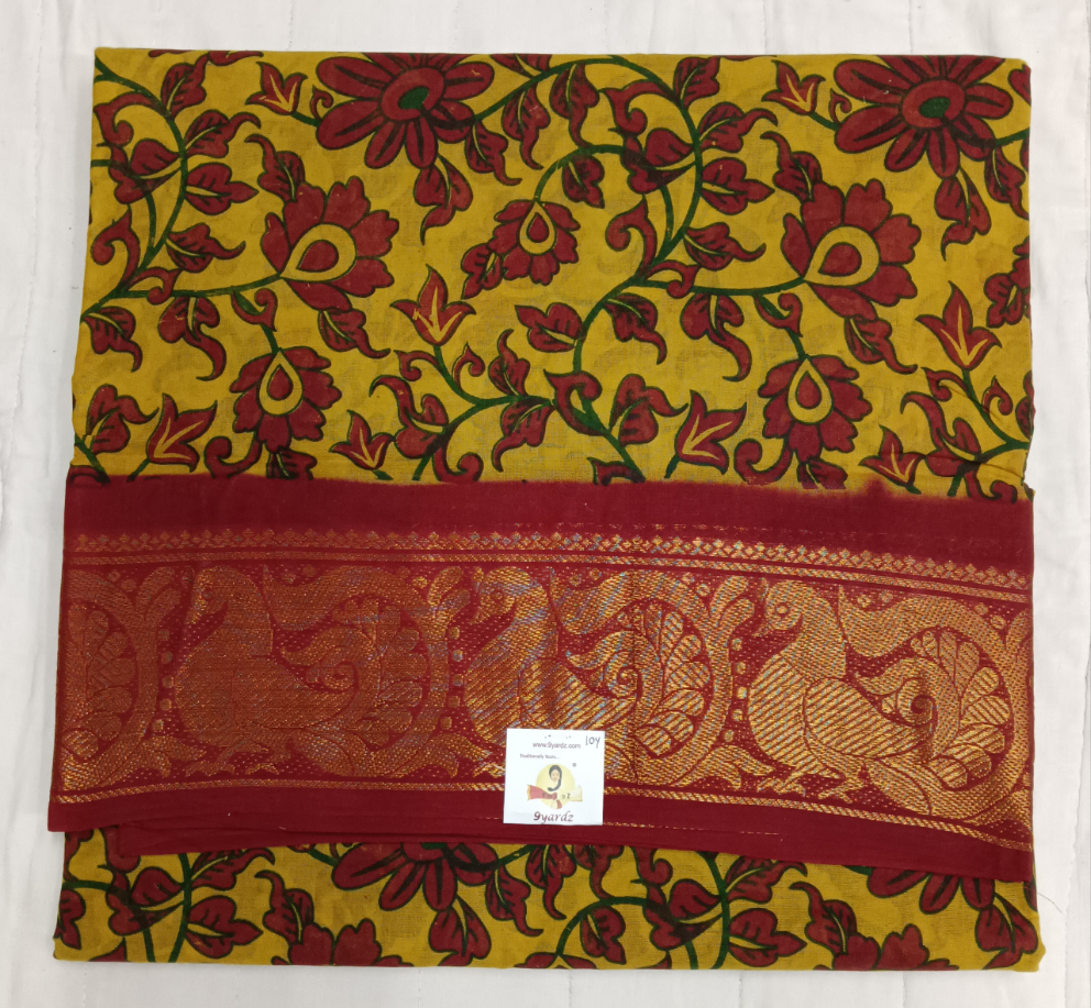 Kalamkari Printed Sungudi 10 yards