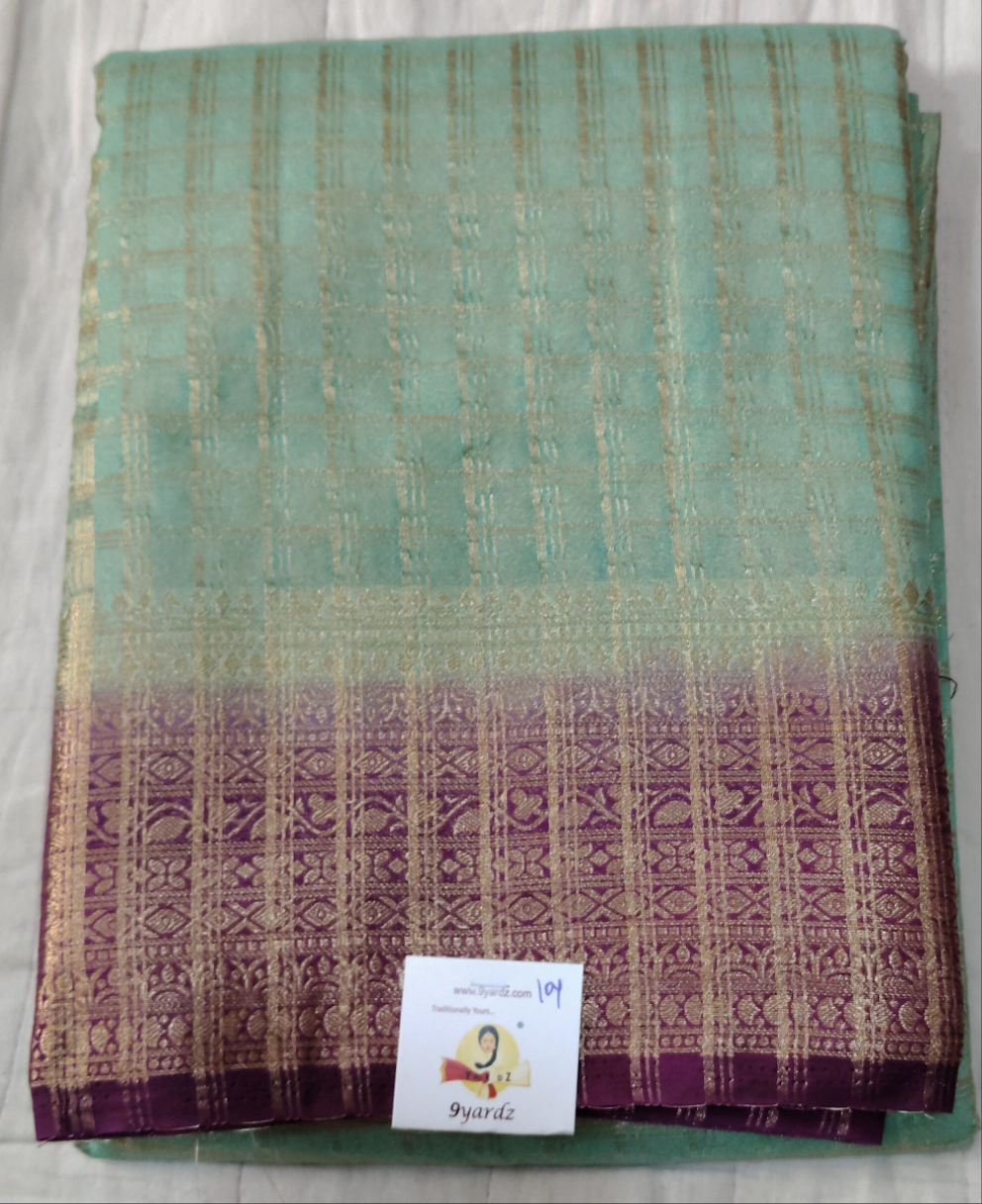 Mysore crepe silk checked (synthetic)