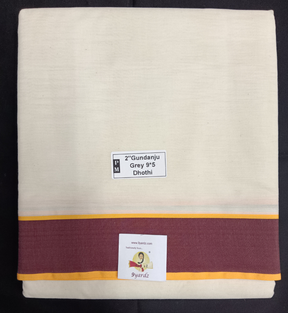 Cotton Dhothi Grey 9*5