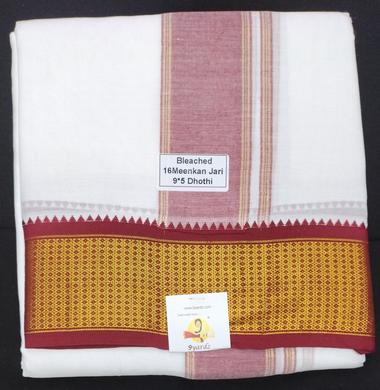 Cotton Dhothi Bleached 9*5
