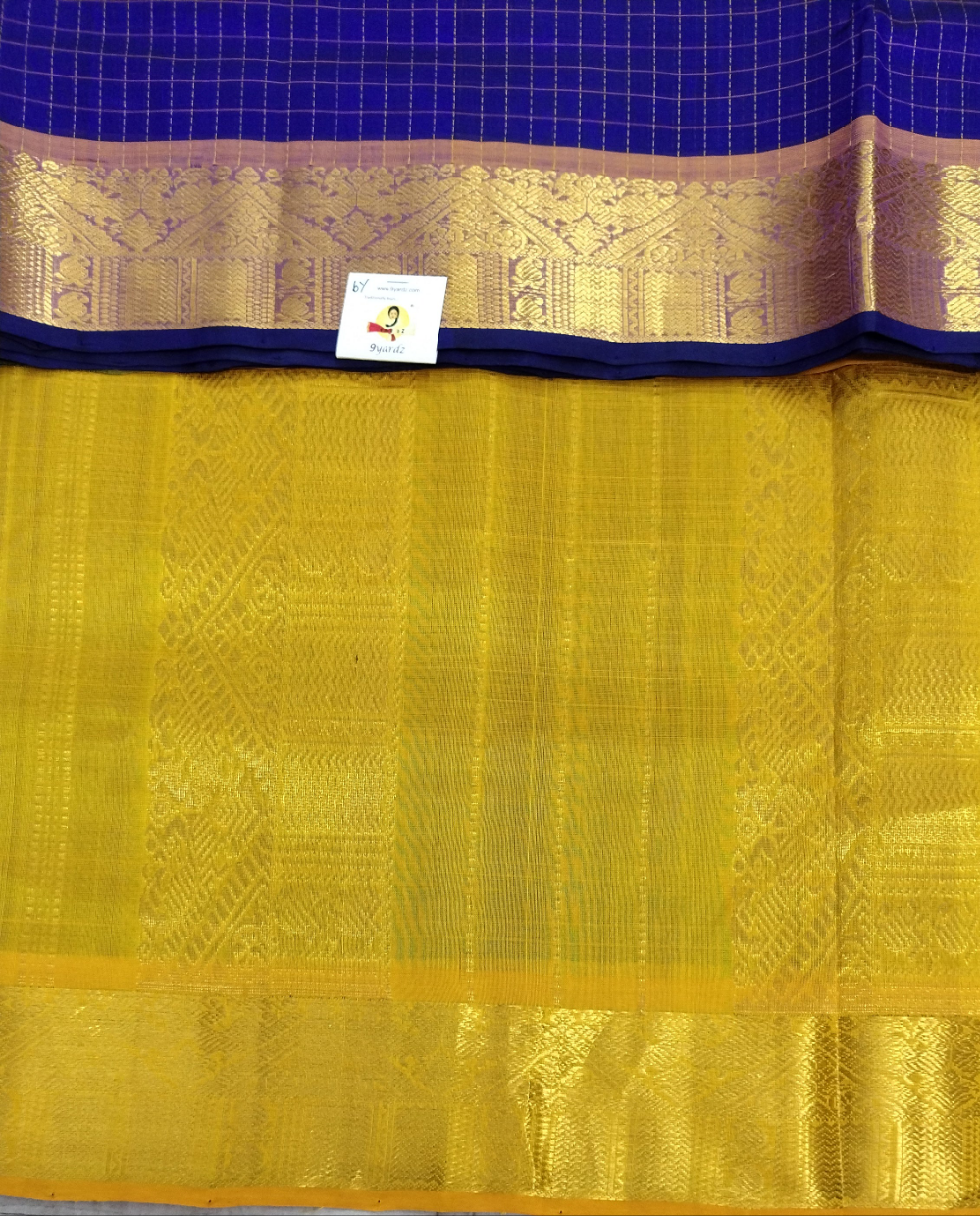 Pure silk cotton Checked 10yards madisar