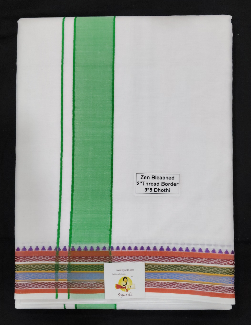 Cotton Dhothi Bleached 9*5