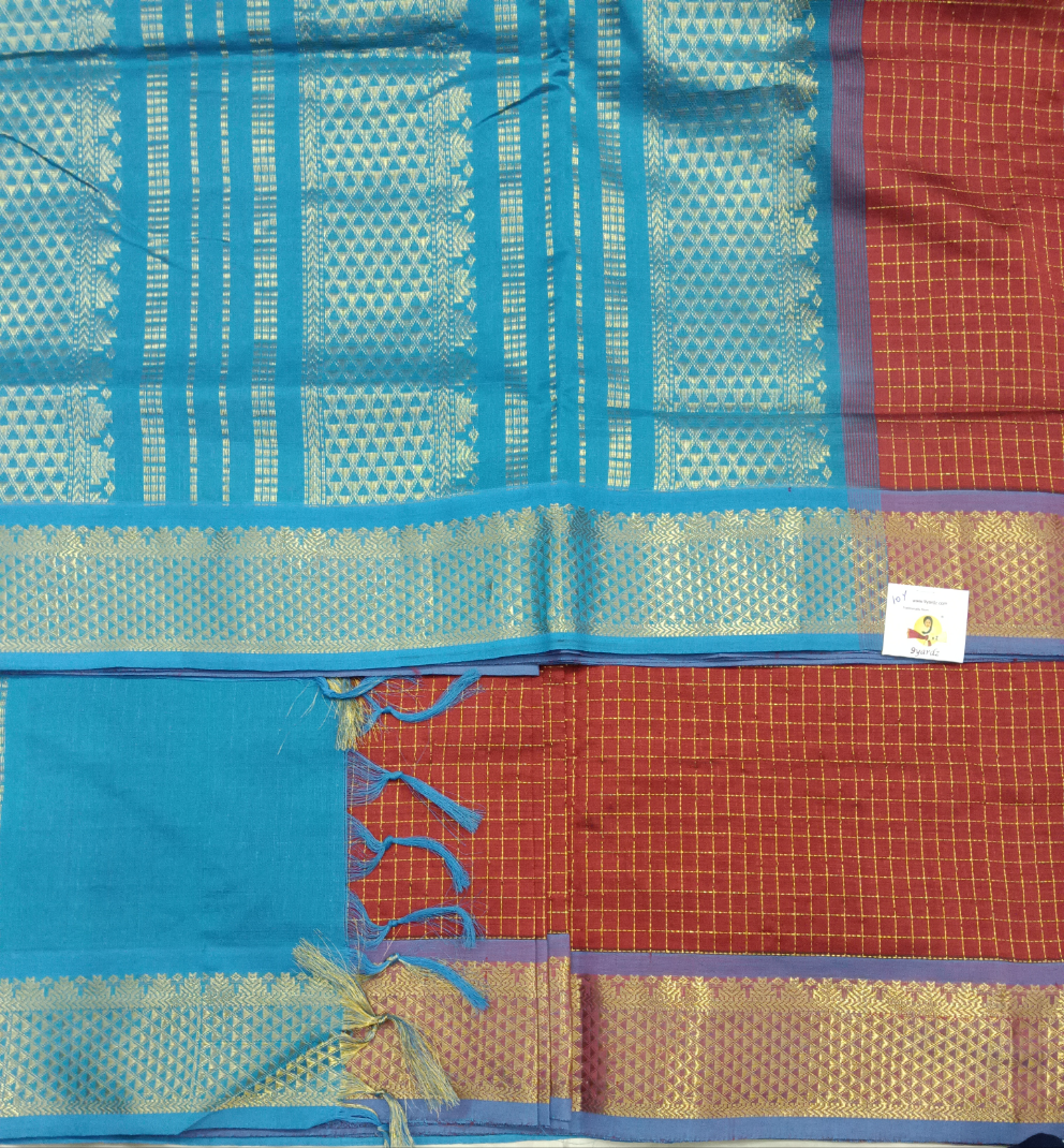 Semi Silk cotton Madisar Checked