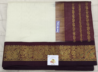Semi silk Plain Korvai 6Yards