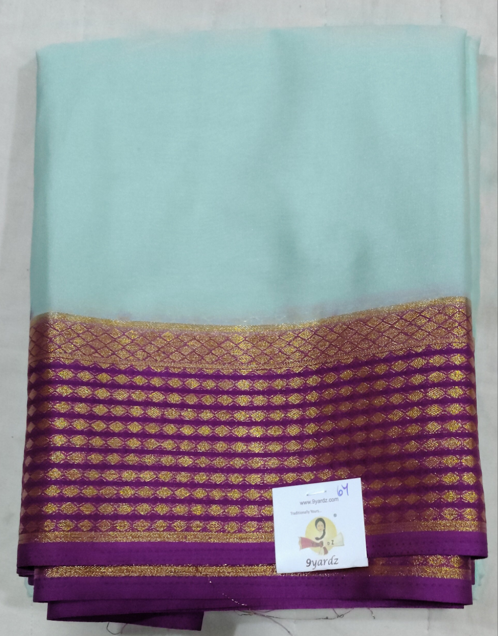 Synthetic Mysore silk 6yardz