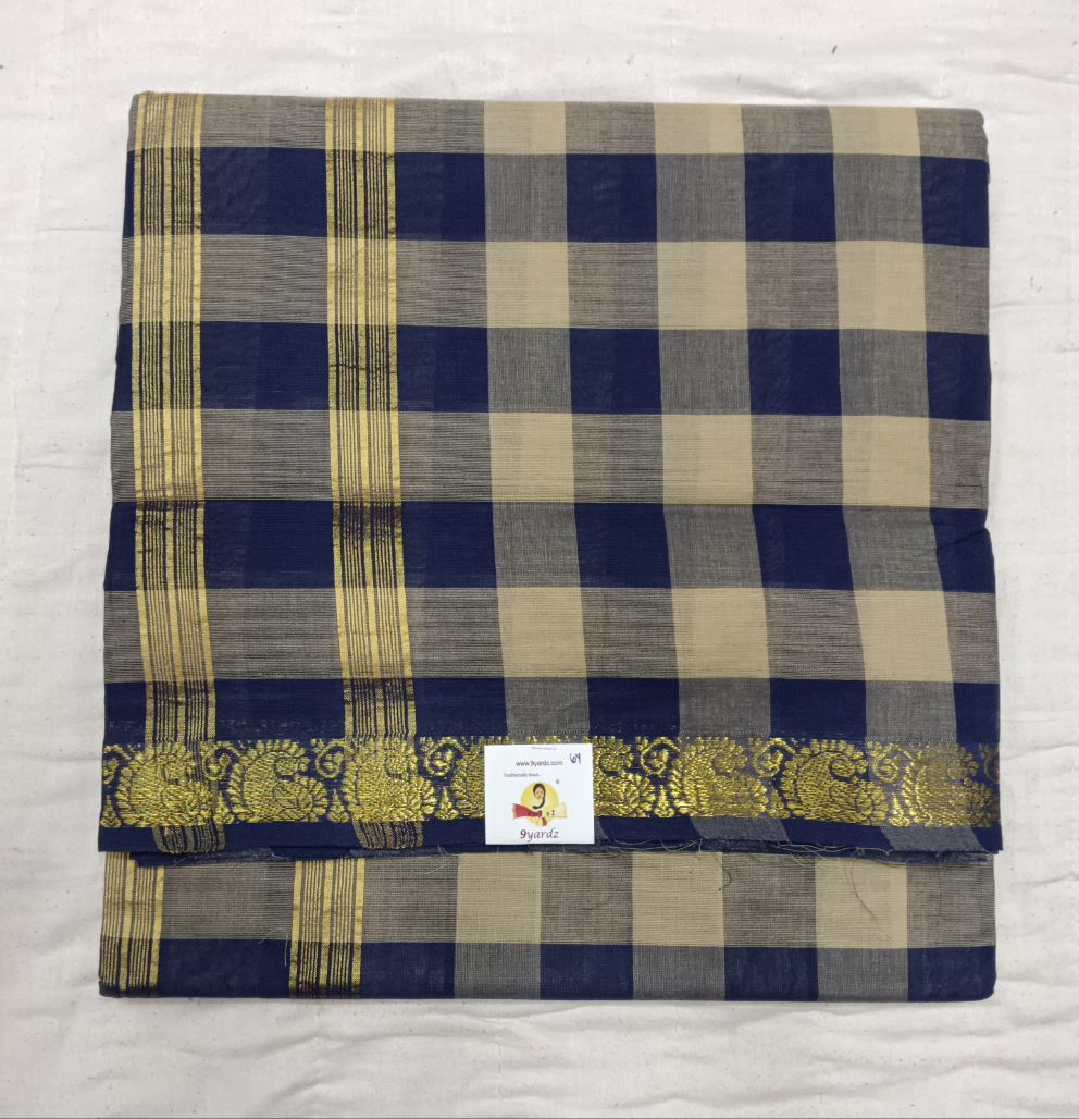 Chettinadu cotton checked 6 yardz