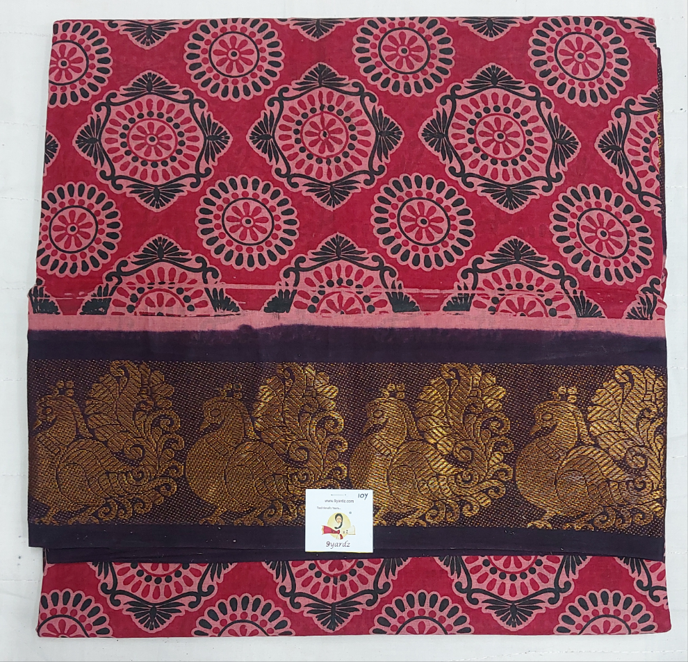 Kalamkari Printed Sungudi 10 yards