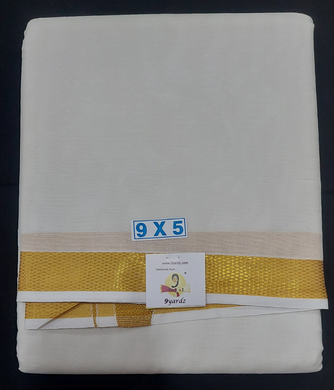 Cotton Dhothi Bleached 9*5