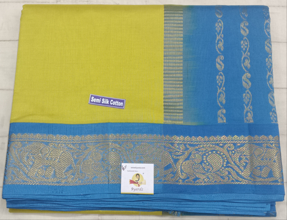 Semi silk Plain Korvai 6Yards