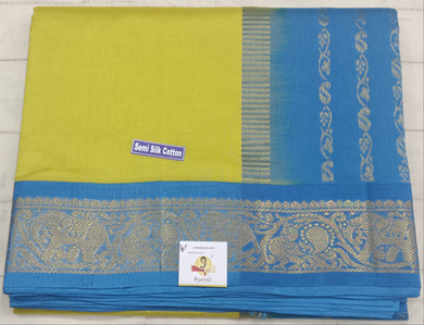 Semi silk Plain Korvai 6Yards