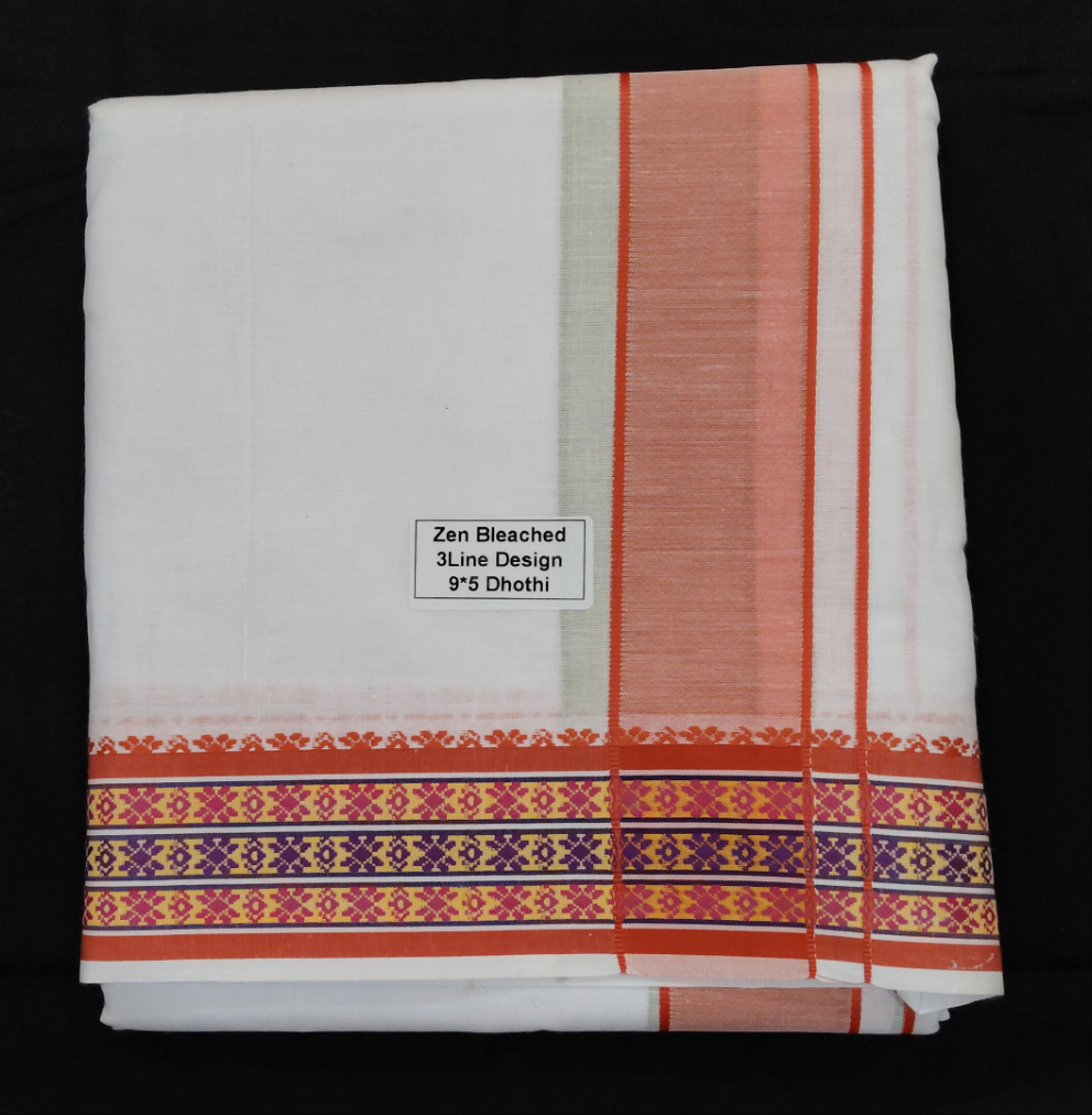 Cotton Dhothi Bleached 9*5