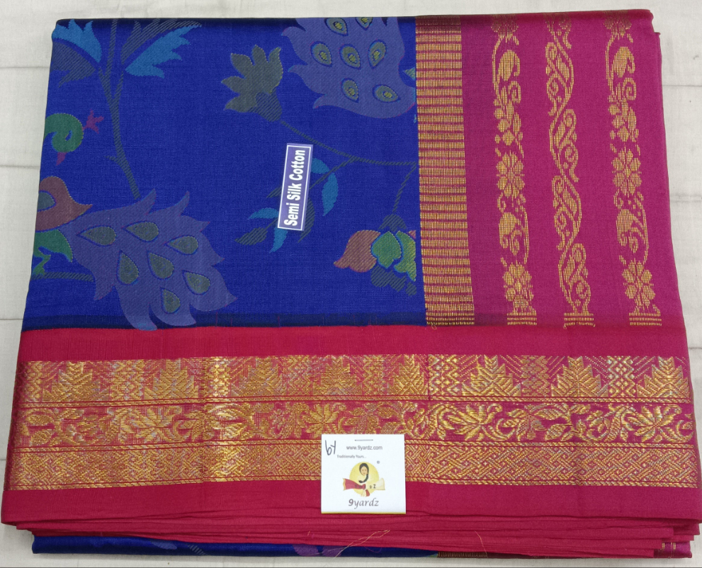 Semi silk Printed Korvai 6Yards