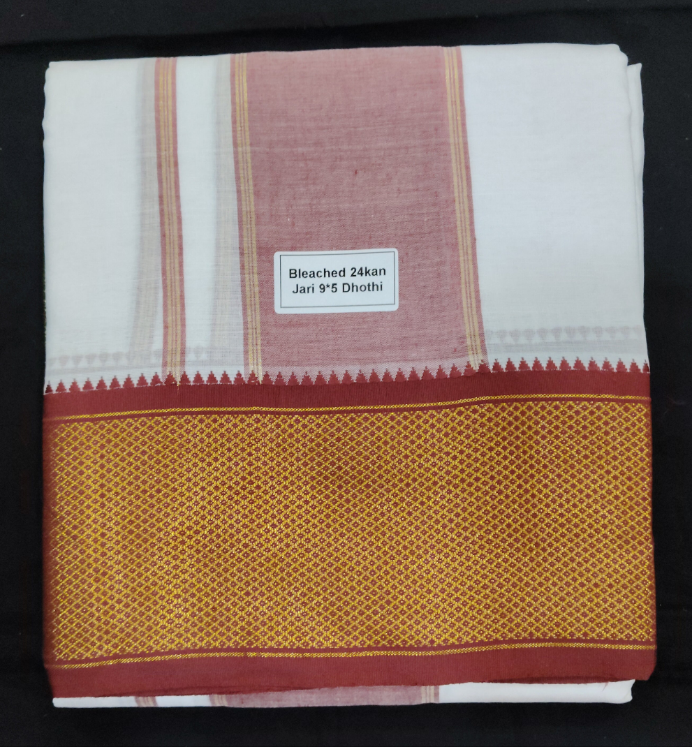 Cotton Dhothi Bleached 9*5