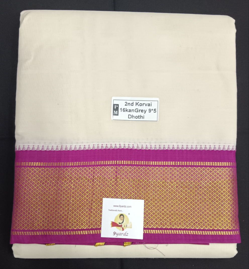 Pure cotton Muhurtham 9kann dhoti 9*5