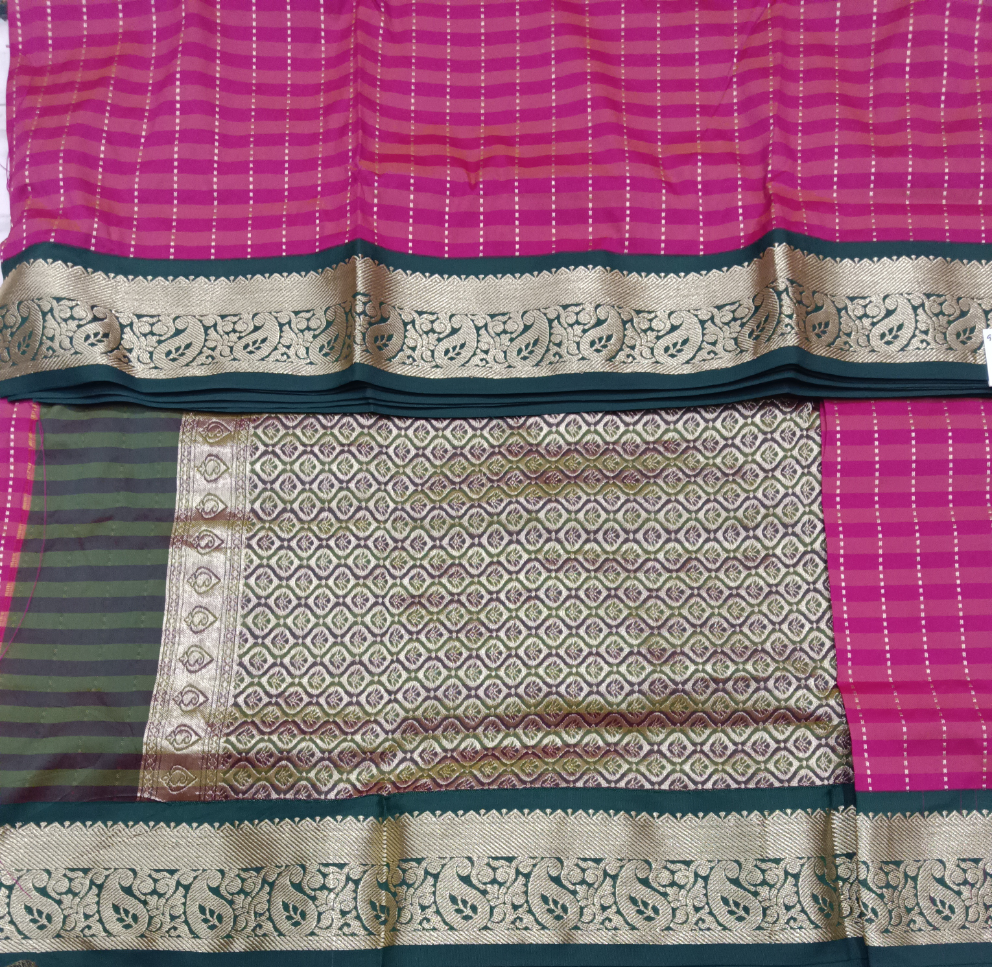 Poly silk 9.5yards checked madisar