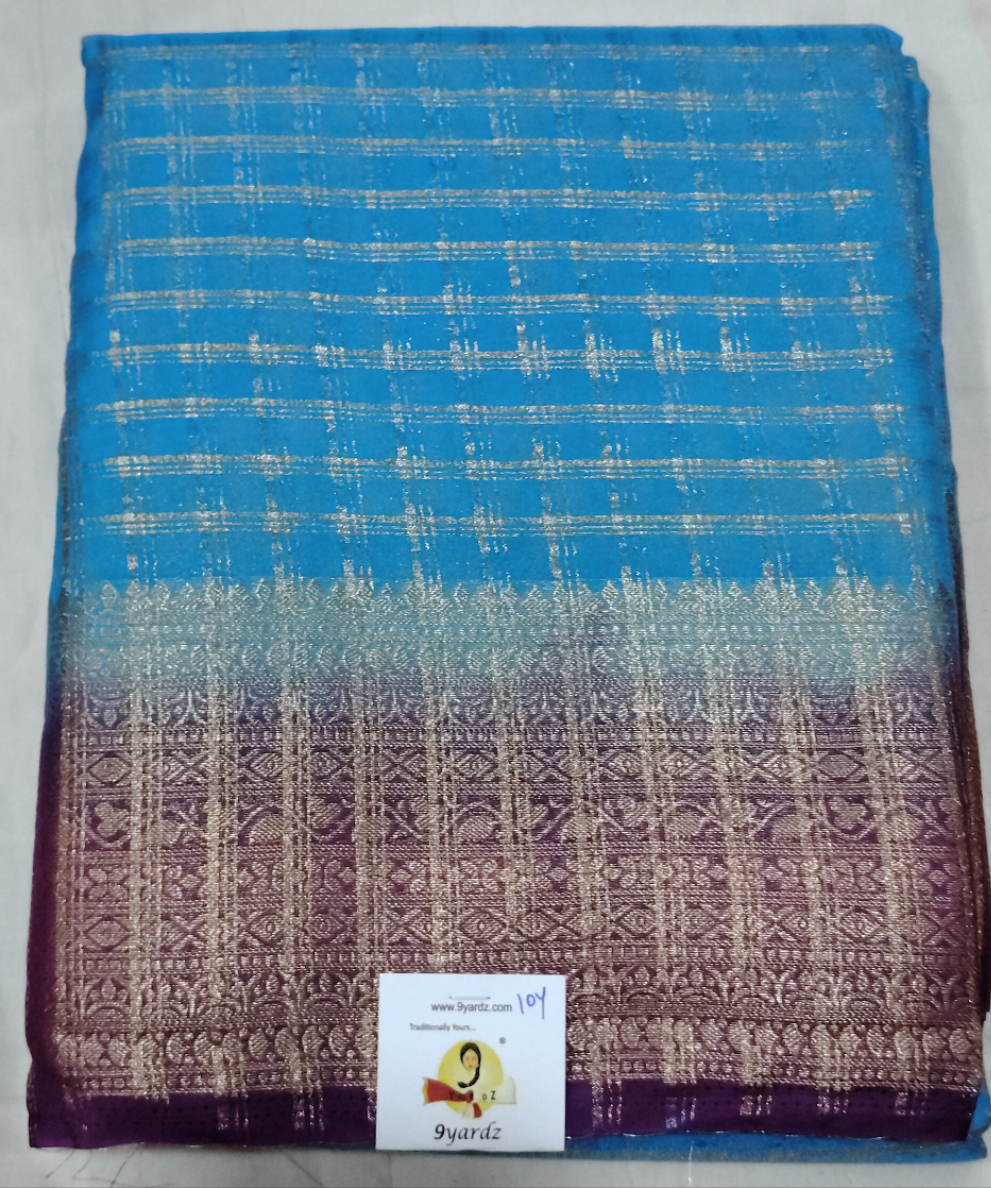 Mysore crepe silk checked (synthetic)