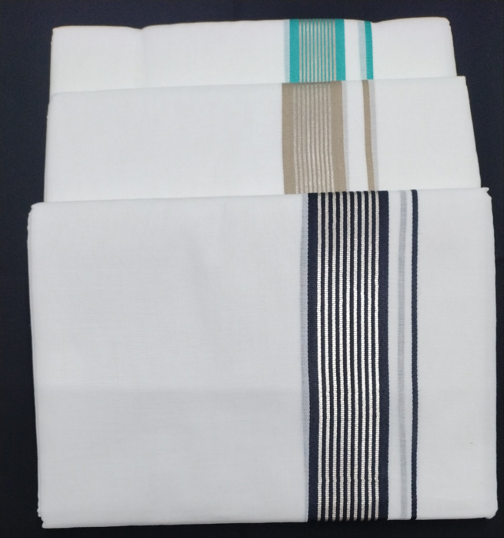 Bleached cotton Dhothi 9muzham