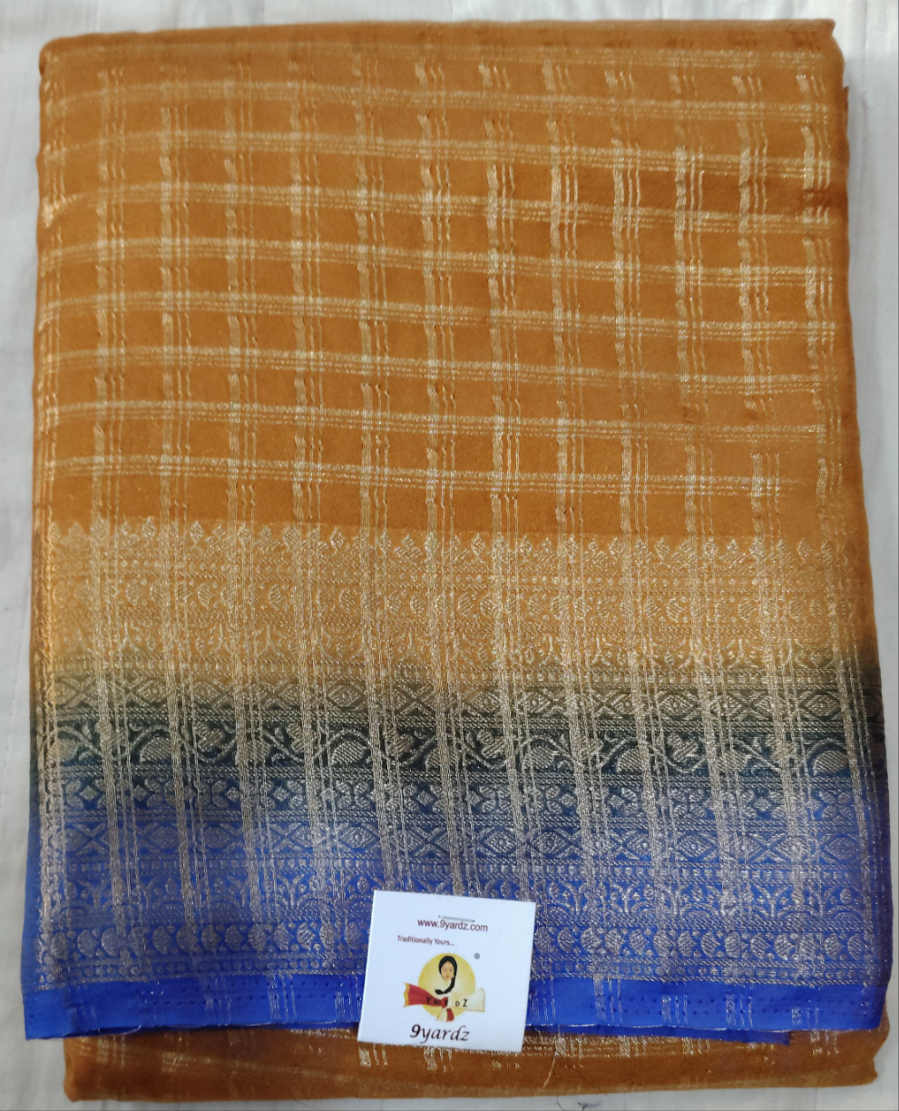 Mysore crepe silk checked (synthetic)