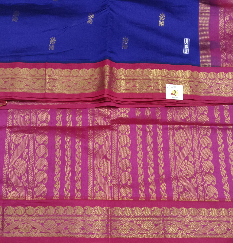 Semi silk Plain Korvai 6Yards