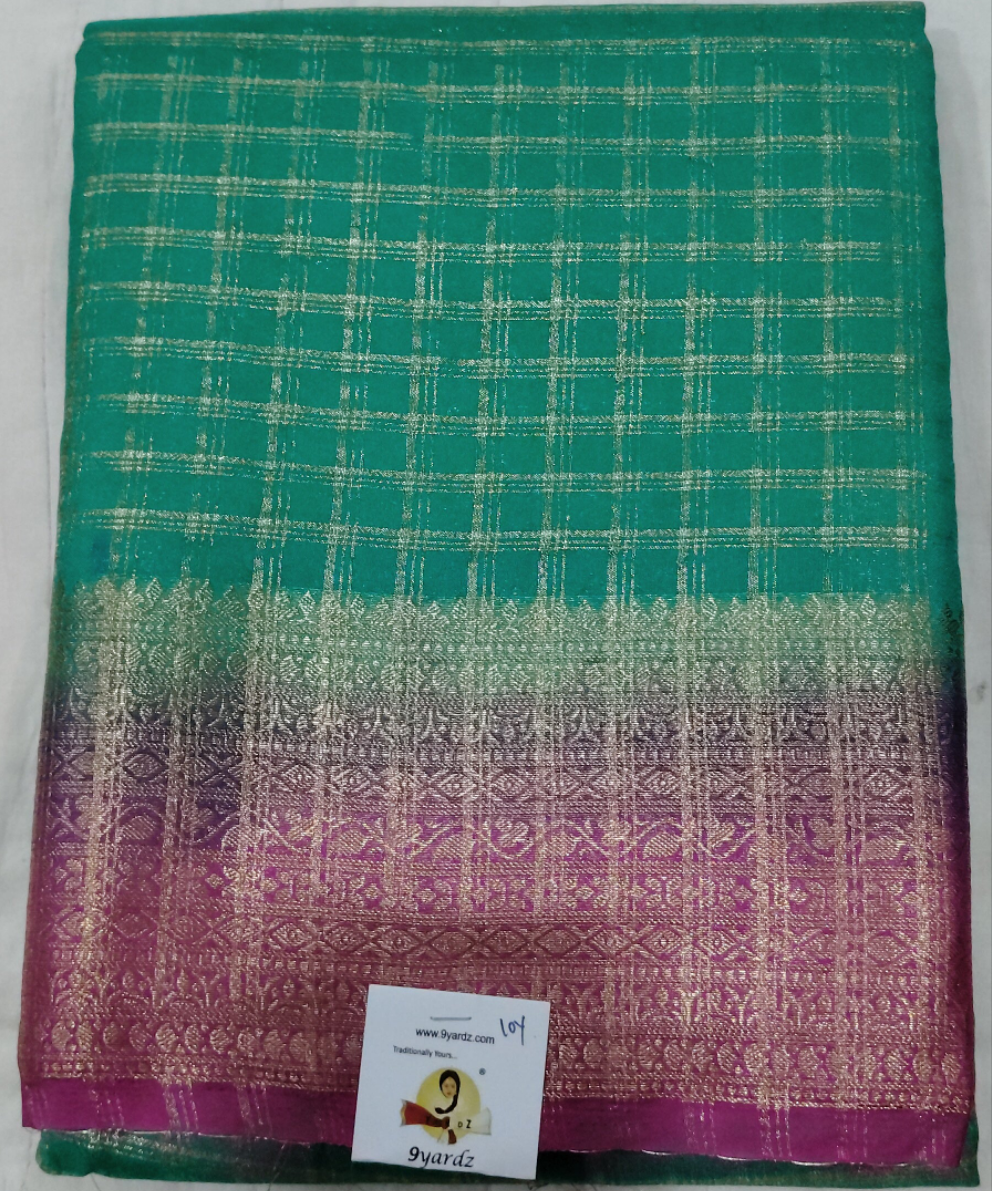 Mysore crepe silk checked (synthetic)