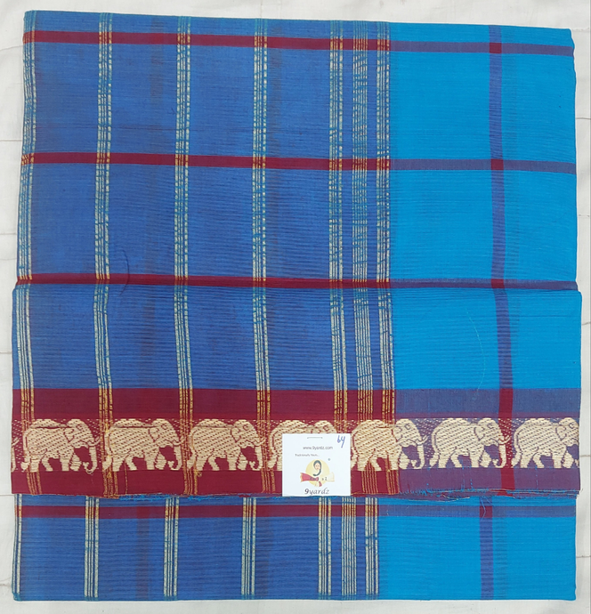 Chettinadu cotton checked 6 yardz