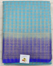 Load image into Gallery viewer, Mysore crepe silk checked (synthetic)