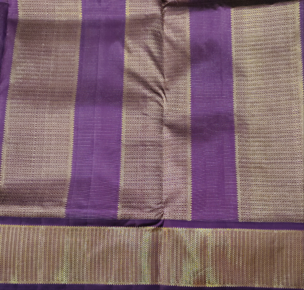 Pure Kanchipuram Silk Madisar Saree – Turquoise Blue with Dark Purple Zari Border | 9yardz |10yards