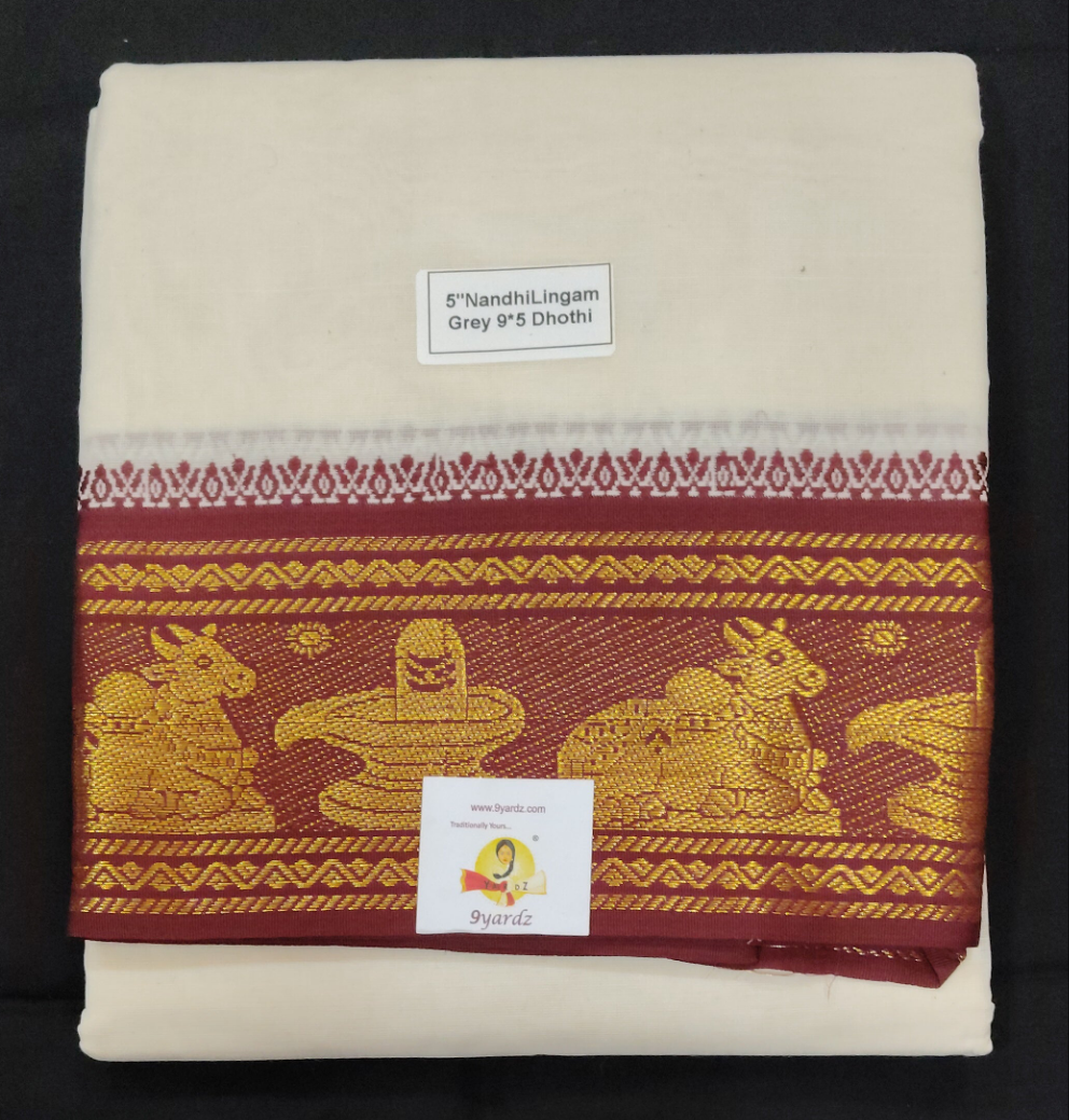 Cotton Dhothi 5"Nandhilingam 9*5