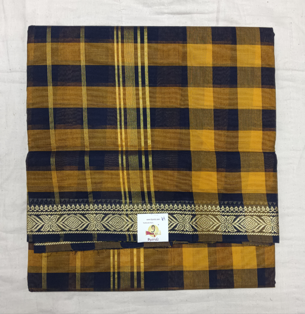 Chettinadu cotton checked 6 yardz
